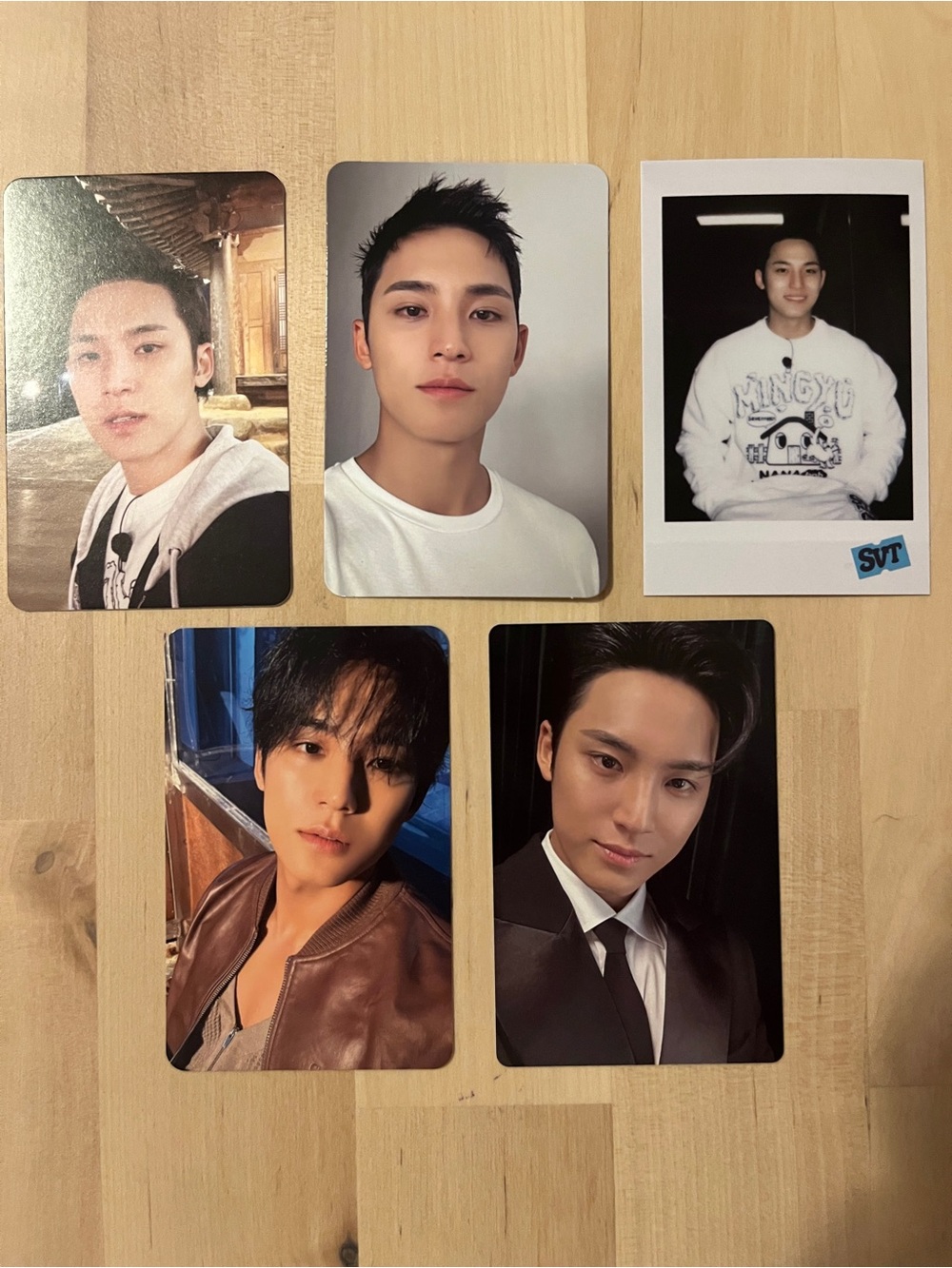 Set of 5 OFFICIAL Mingyu of Seventeen photocards (set #1)